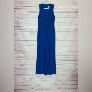 Gal Meets Glam Collection Women’s Size 8 Blue Sleeveless Pockets Jumpsuit